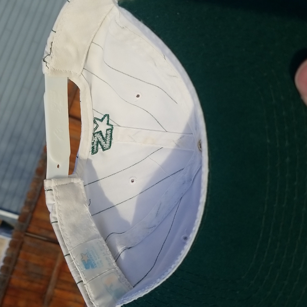 STARTER MLB Oakland Athletics Script Pin Stripe Snapback Hat Vintage Rare - Picture 9 of 11